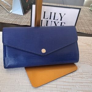 Louis Vuitton Blue Epi Leather Long Wallet